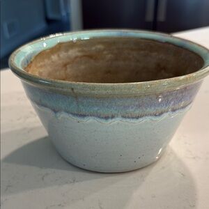 Handcrafted Ceramic Bowl - Blue and Brown
